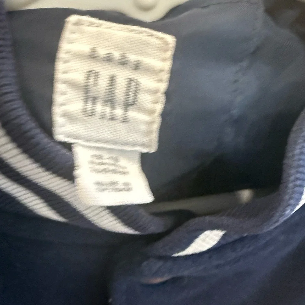 GAP Kids Navy Varsity‎ Jacket with White Stripes 12-18 athleisure athlete fan